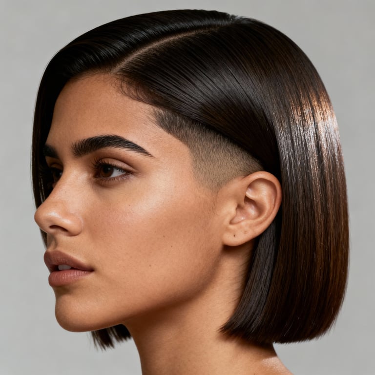 middle part men on straight hair, mid version.