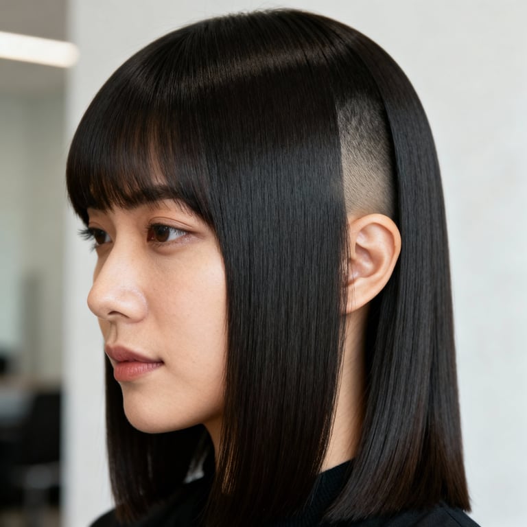 burst fade straight hair on straight hair, low version.