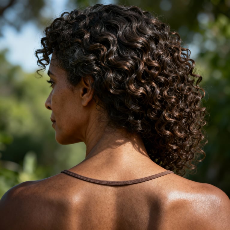 curly hair on curly hair, low version.