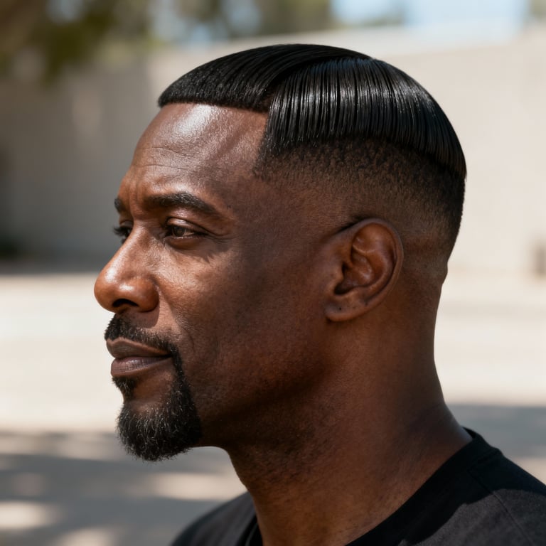 low fade comb over on straight hair, low version.