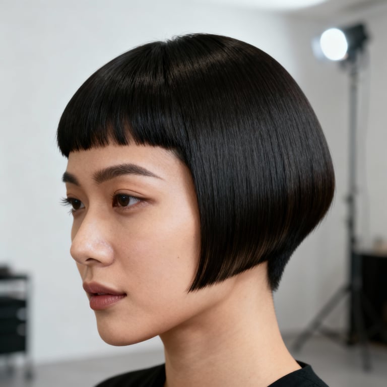 two block haircut men on straight hair, low version.