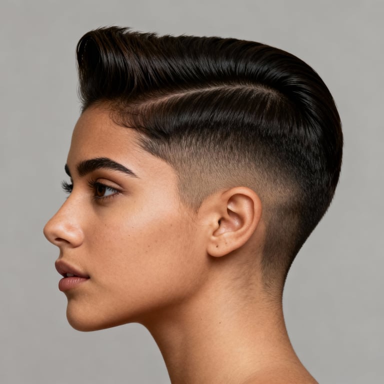 quiff on straight hair, low version.