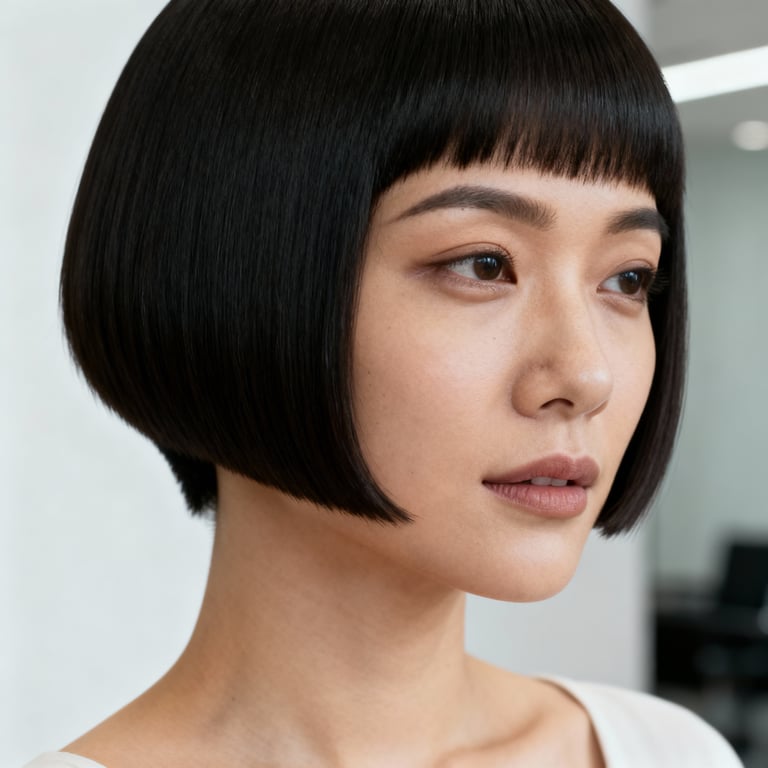 bixie on straight hair, low version.