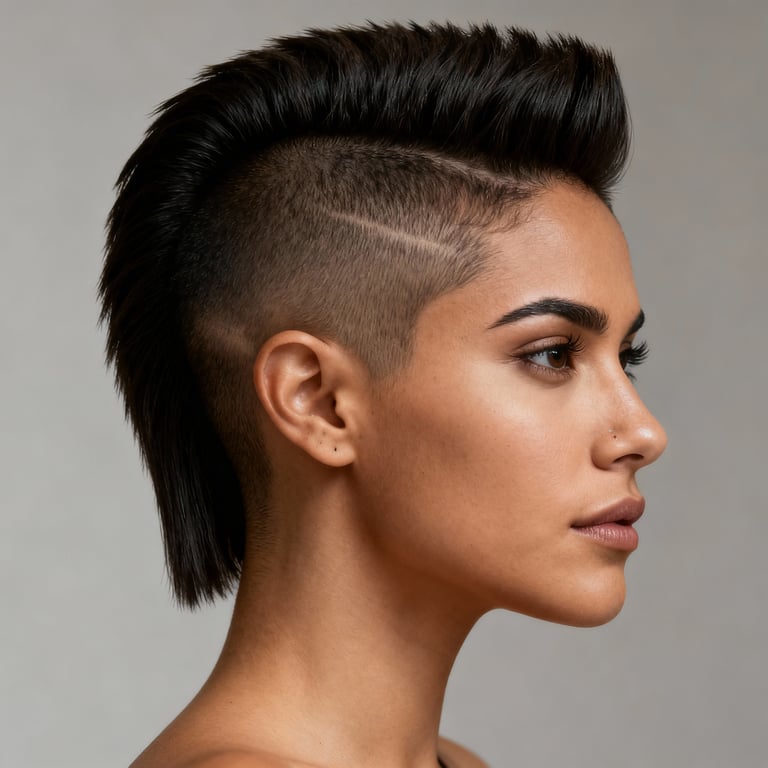 mohawk flooring on straight hair, low version.