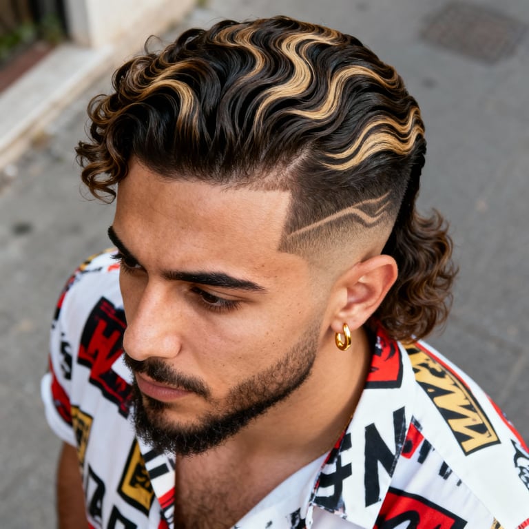 High Burst Fade Mullet