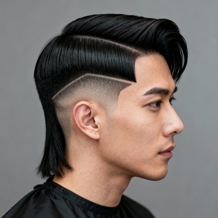 Skin Burst Fade Mullet