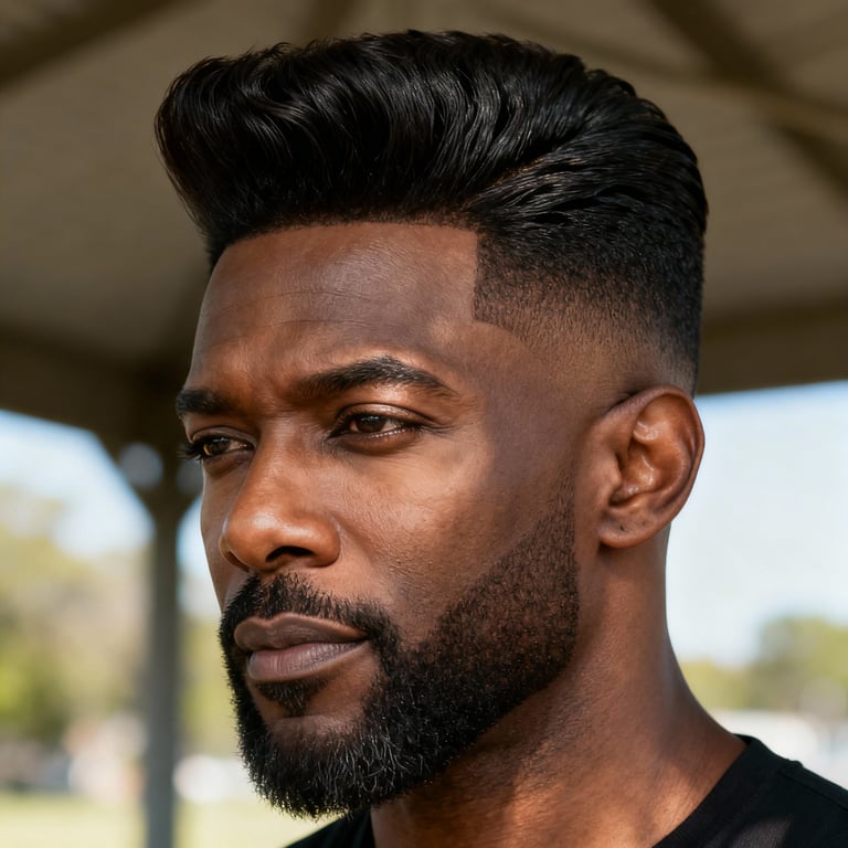 quiff hairstyle on straight hair, low version.