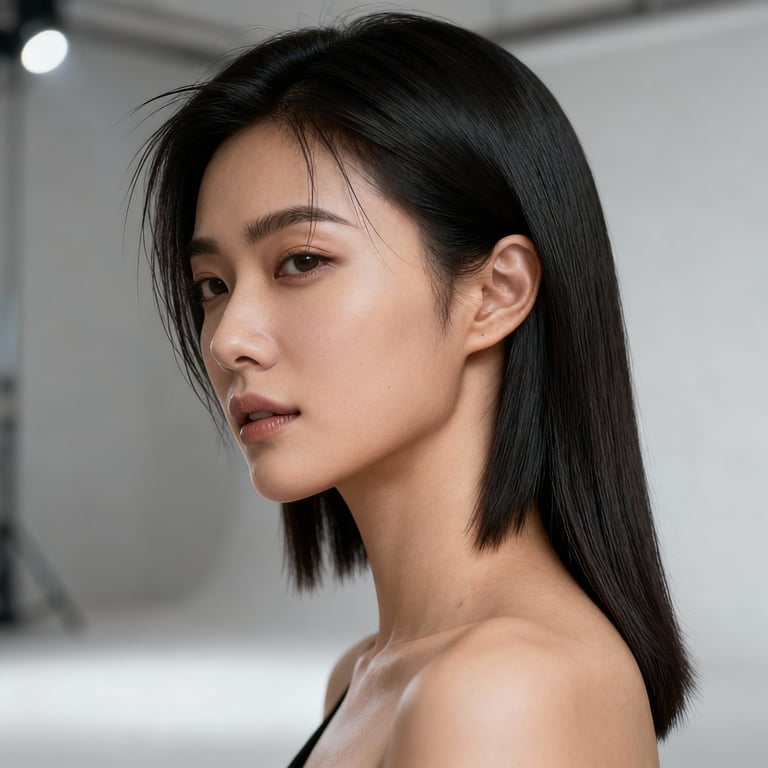 long wolf cut on straight hair, low version.