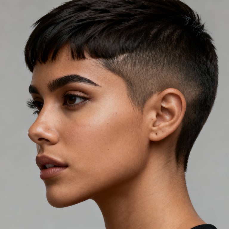 short wolf cut on straight hair, low version.