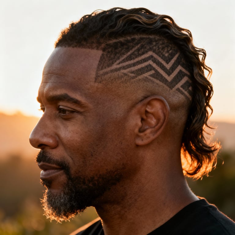 Skin Burst Fade Mullet Straight