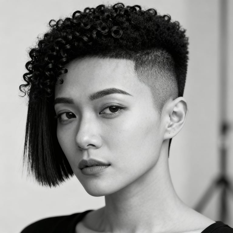 afro hair men on straight hair, low version.