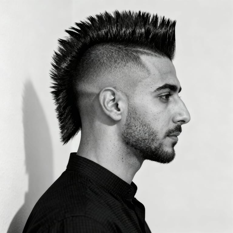 mohawk on straight hair, low version.