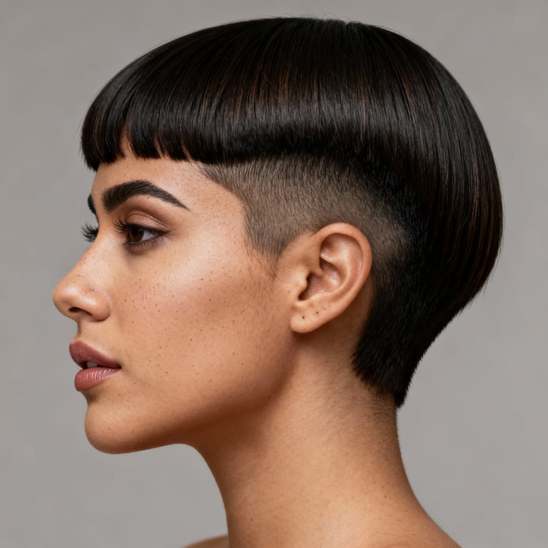 two block hairstyle on straight hair, low version.