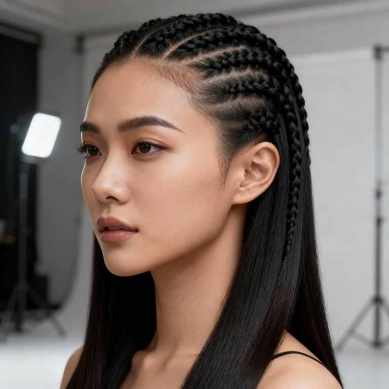 russian twists on straight hair, low version.