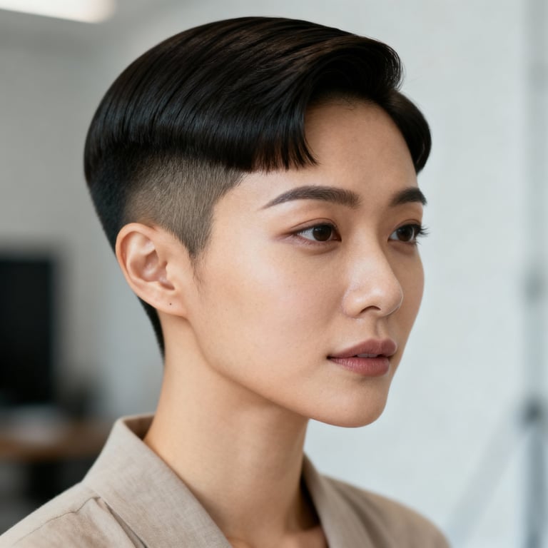 men's ivy league haircut on straight hair, low version.