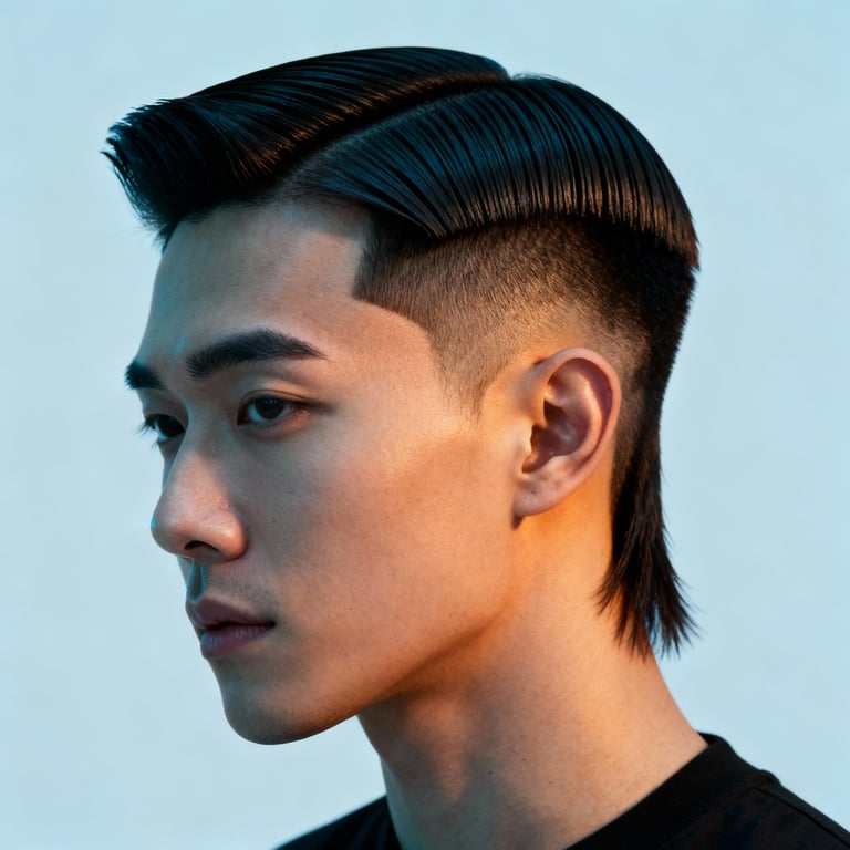 Burst Fade Mullet Short Hair