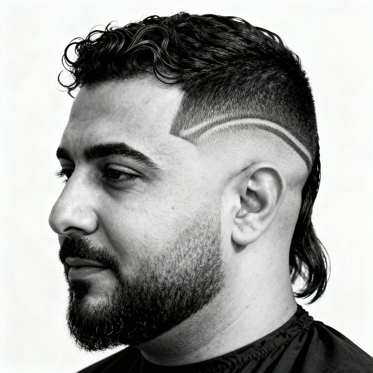 Skin Burst Fade Mullet Straight