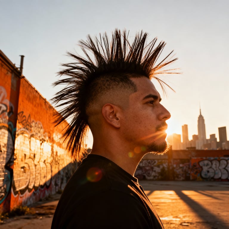 High Burst Fade Mullet Curly