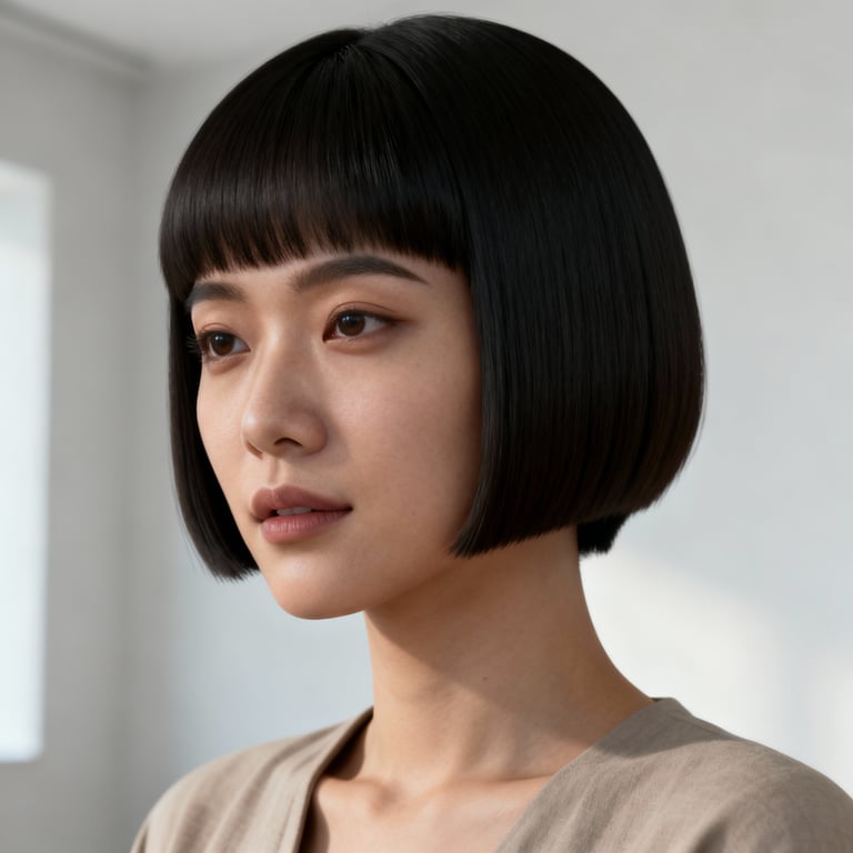 two block hairstyle on straight hair, low version.