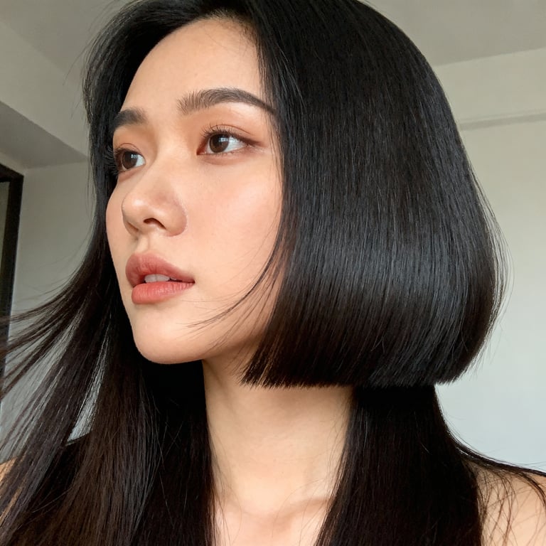 butterfly haircut long hair on straight hair, low version.