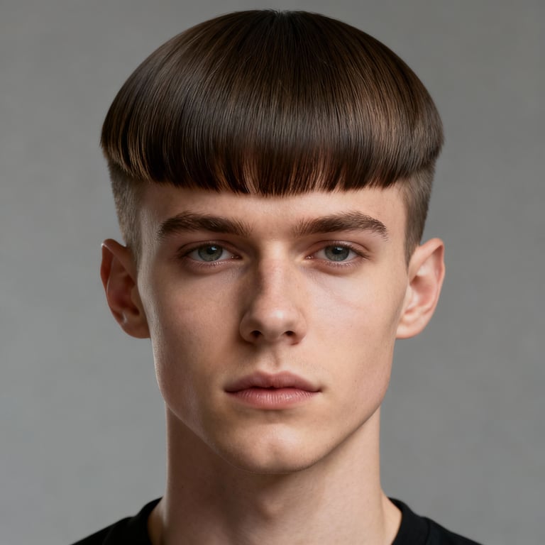 side bangs on straight hair, low version.