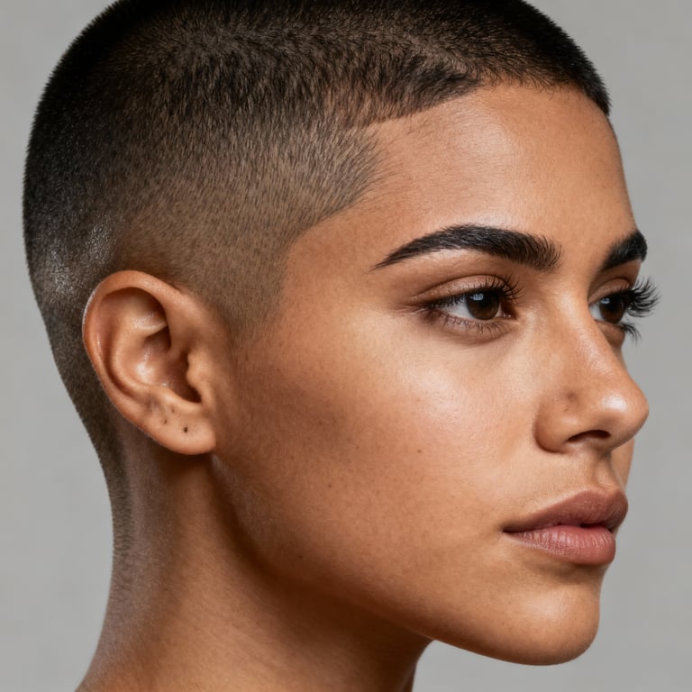 8 guard buzz cut on straight hair, low version.