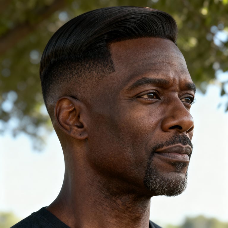 middle part men on straight hair, mid version.