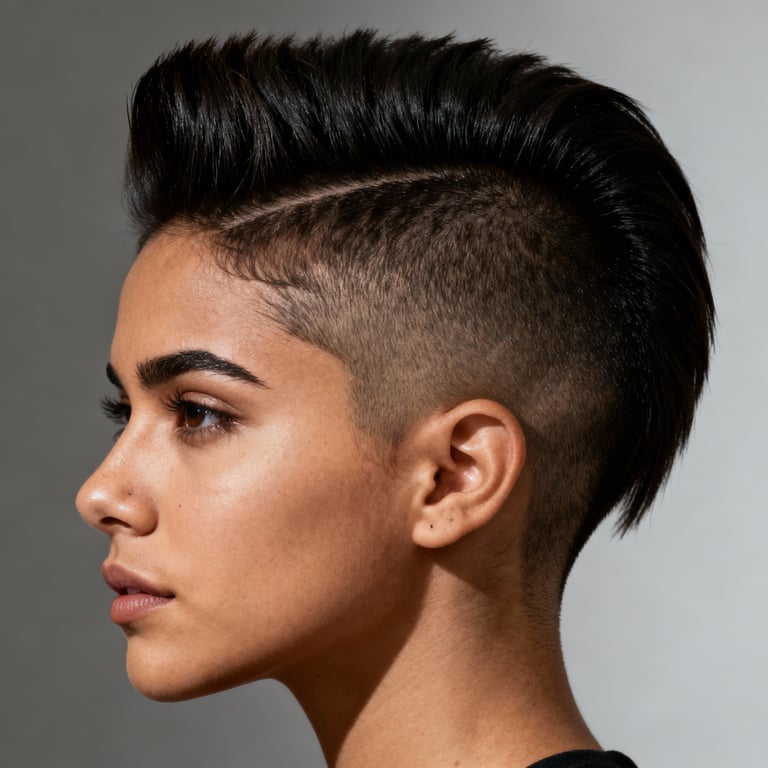 faux hawk on straight hair, low version.