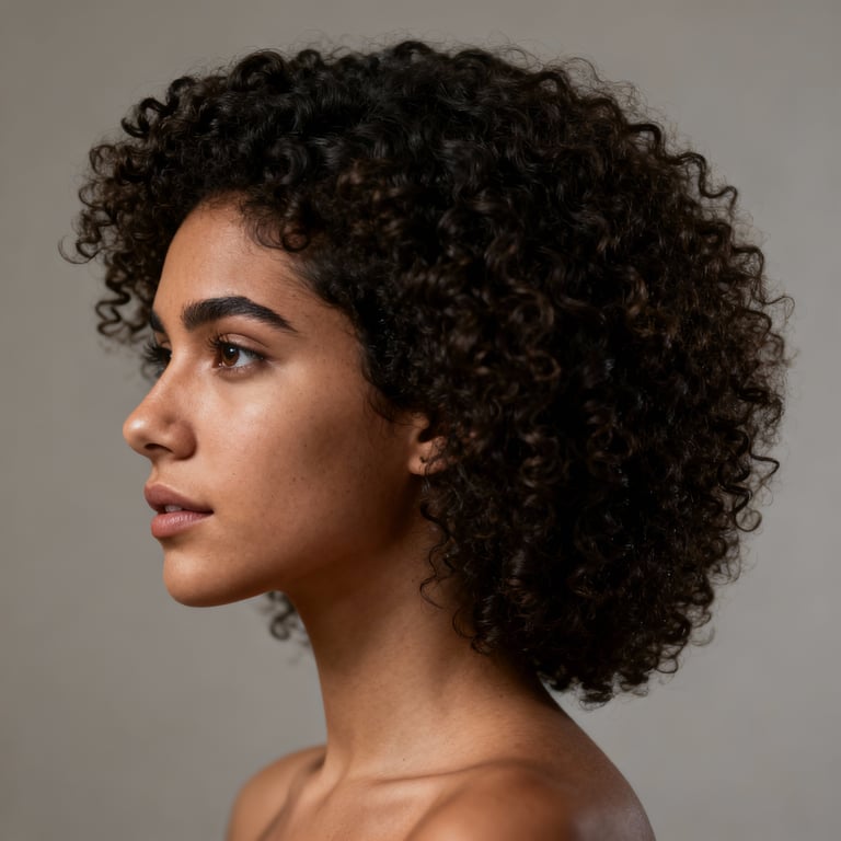 afro kinky hair on straight hair, low version.