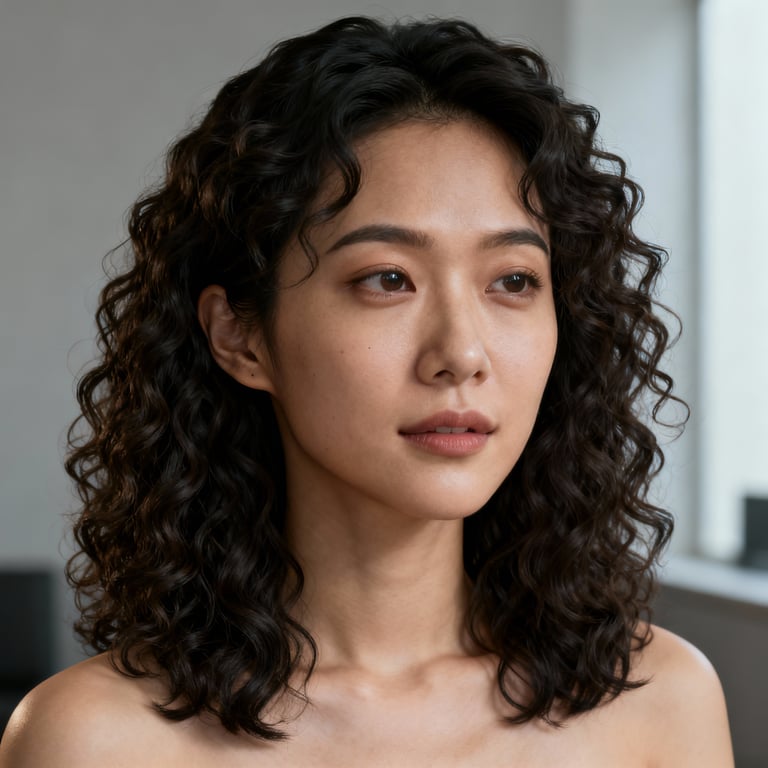 curly hair on curly hair, low version.