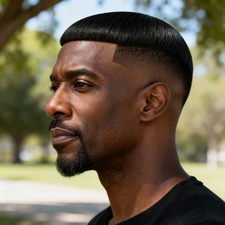 mixie haircut on straight hair, low version.