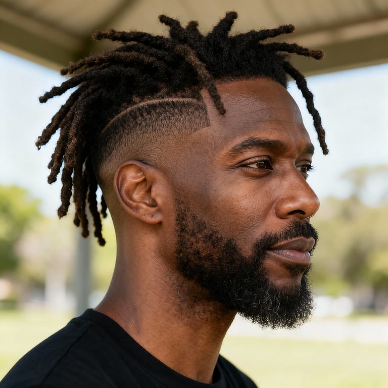 starter locs on straight hair, low version.