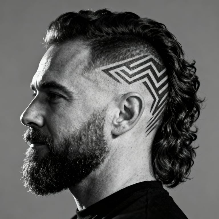 Skin Burst Fade Mullet Straight