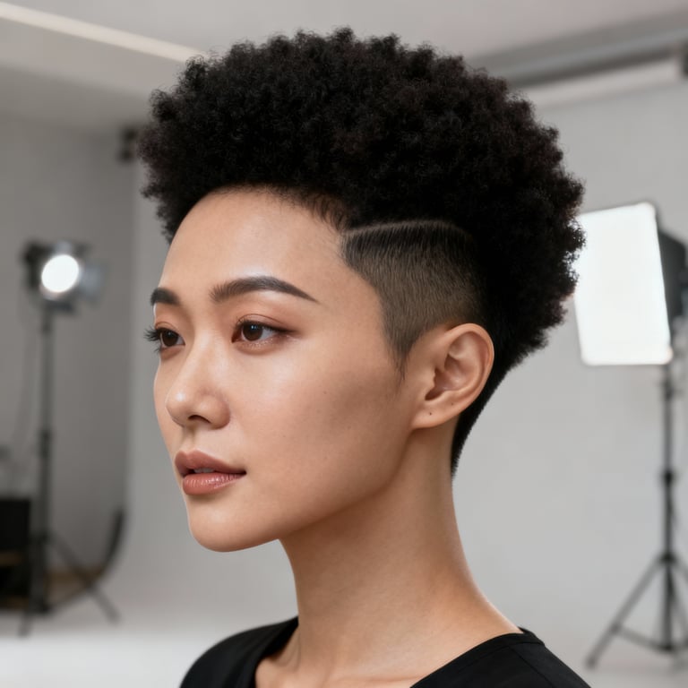 afro hair styles on straight hair, low version.