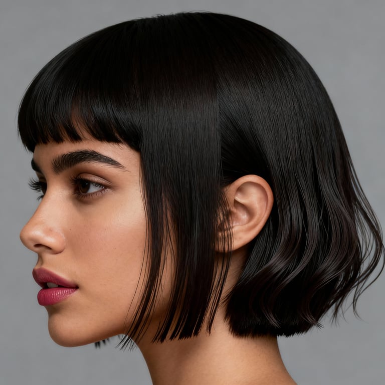 jellyfish haircut short on straight hair, low version.