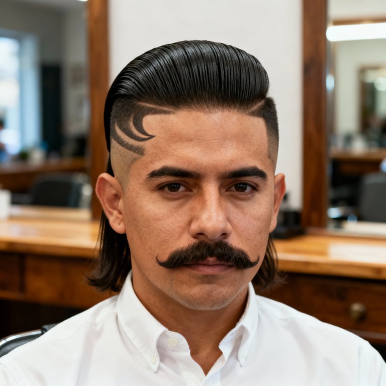 High Burst Fade Mullet