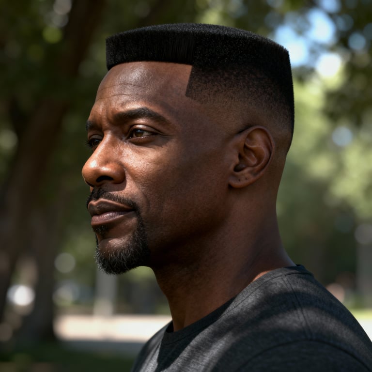 two block on straight hair, low version.