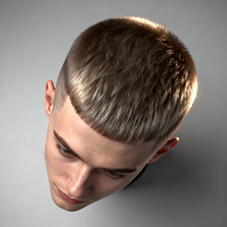 pixie cut on straight hair, low version.