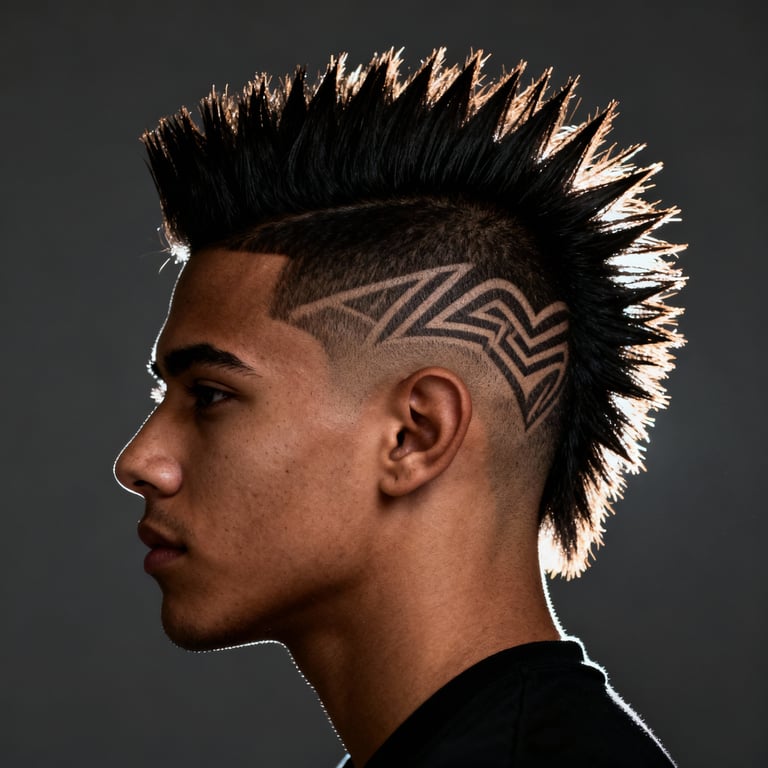 High Burst Fade Mullet Curly