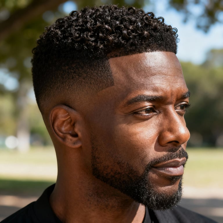 short curly hair on curly hair, low version.