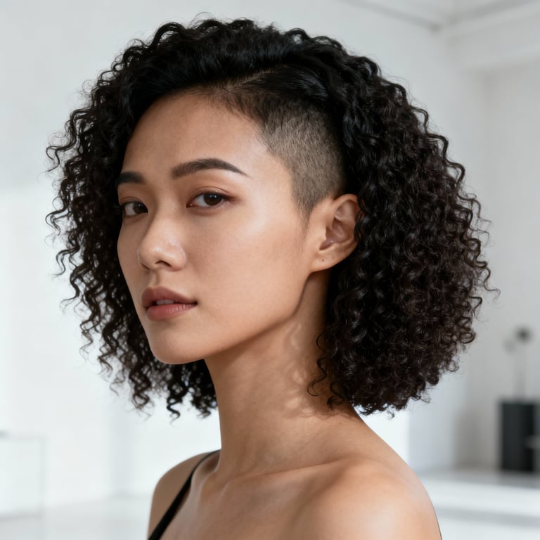 afro kinky bulk human hair on straight hair, low version.