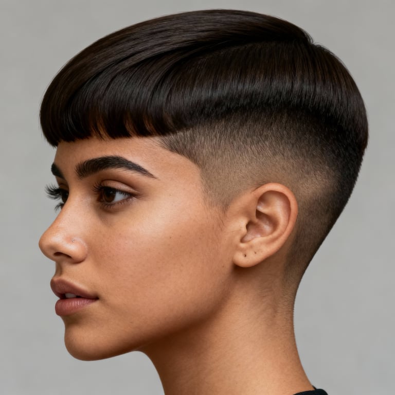 short ivy league haircut on straight hair, low version.