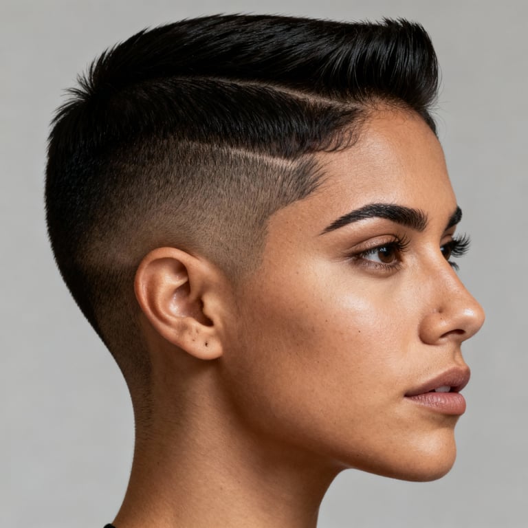 taper faux hawk back on straight hair, low version.