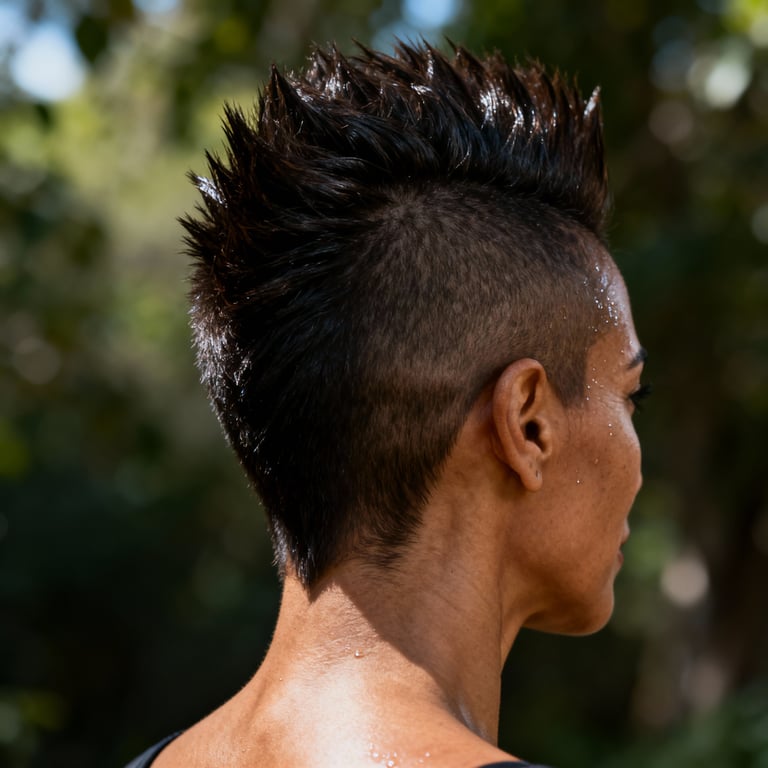 mohawk on straight hair, low version.