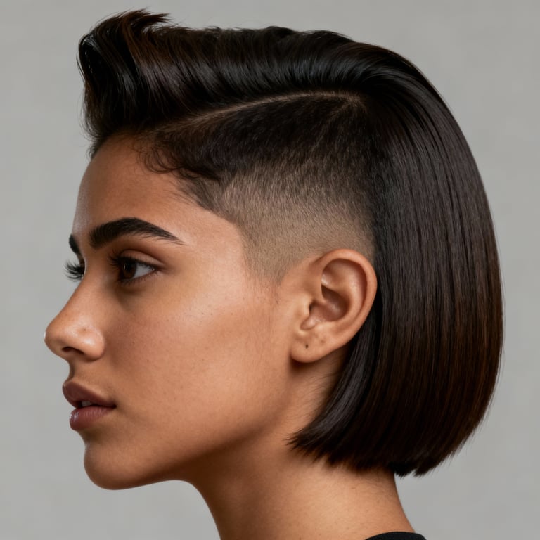 short quiff on straight hair, low version.