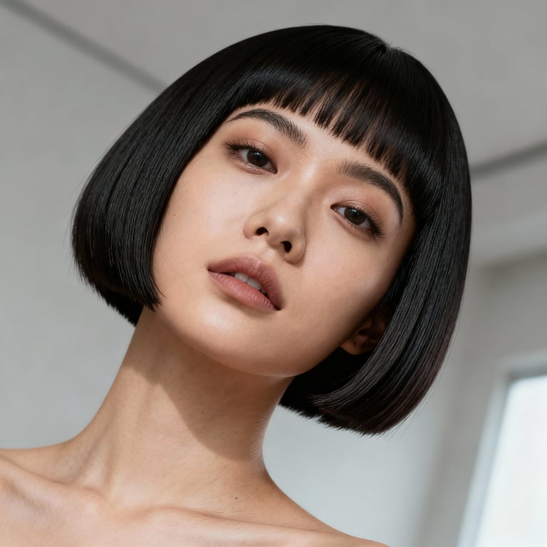 octopus haircut on straight hair, low version.