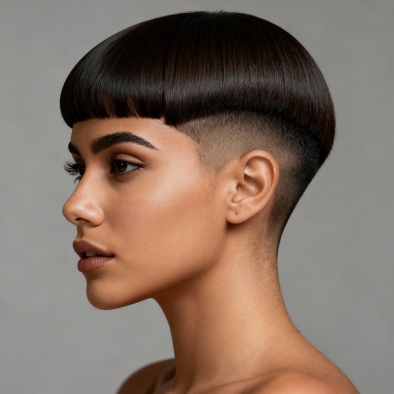 two block hairstyle on straight hair, low version.