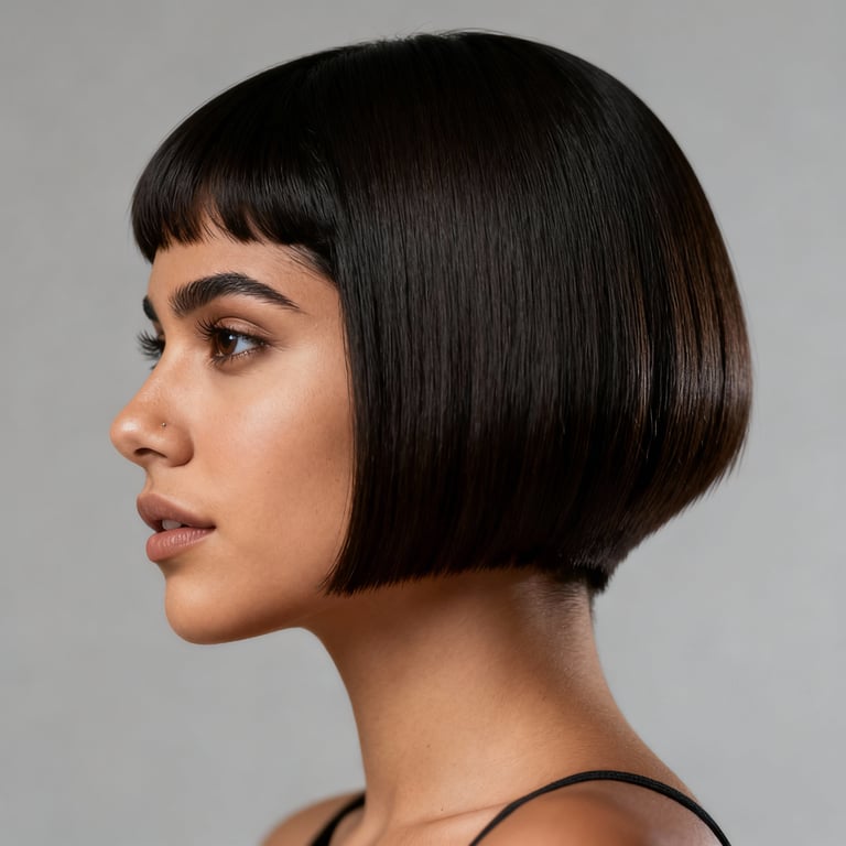 bixie haircut 2025 on straight hair, low version.