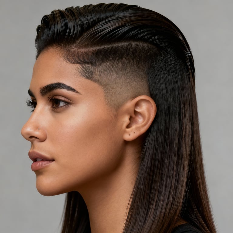 mens comb over haircut on straight hair, low version.