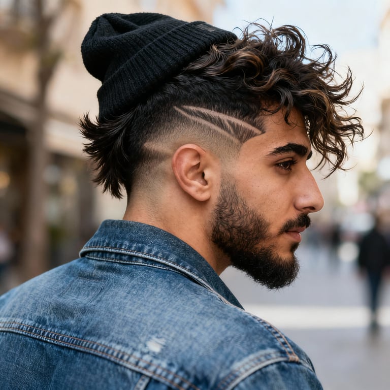 High Burst Fade Mullet